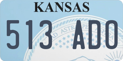 KS license plate 513ADO