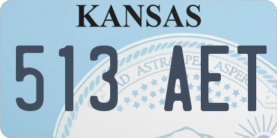 KS license plate 513AET