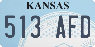 KS license plate 513AFD