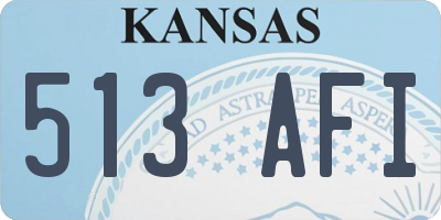 KS license plate 513AFI