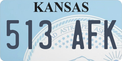 KS license plate 513AFK