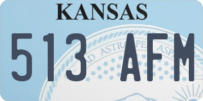 KS license plate 513AFM