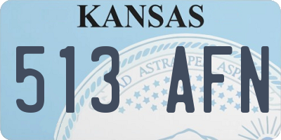 KS license plate 513AFN