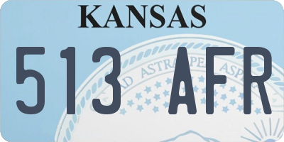 KS license plate 513AFR