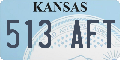 KS license plate 513AFT