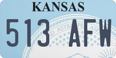 KS license plate 513AFW