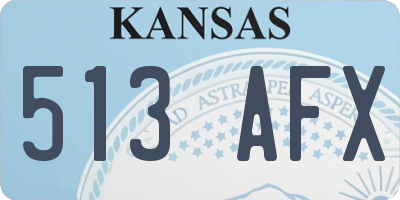 KS license plate 513AFX