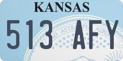 KS license plate 513AFY