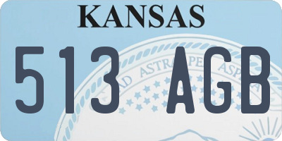 KS license plate 513AGB