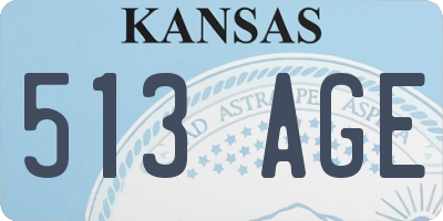 KS license plate 513AGE