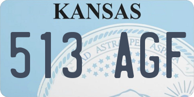 KS license plate 513AGF