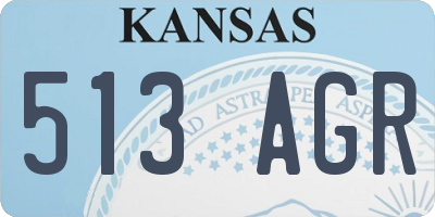 KS license plate 513AGR