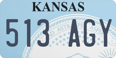 KS license plate 513AGY