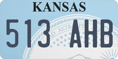 KS license plate 513AHB