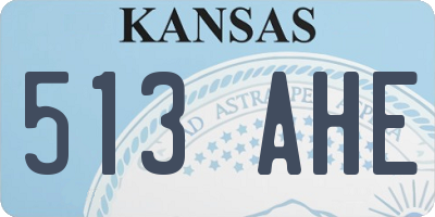 KS license plate 513AHE