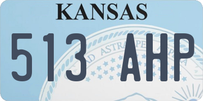 KS license plate 513AHP