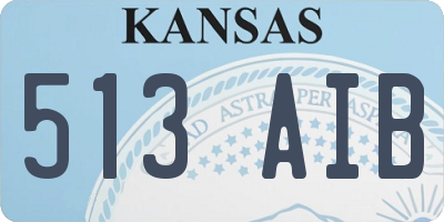 KS license plate 513AIB