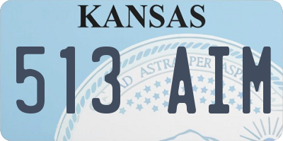 KS license plate 513AIM