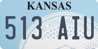 KS license plate 513AIU