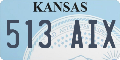 KS license plate 513AIX