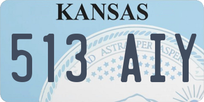 KS license plate 513AIY