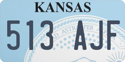 KS license plate 513AJF