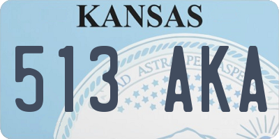 KS license plate 513AKA