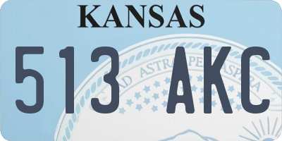 KS license plate 513AKC