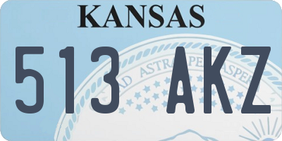 KS license plate 513AKZ