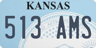 KS license plate 513AMS