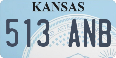 KS license plate 513ANB