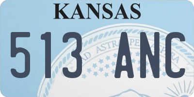 KS license plate 513ANC