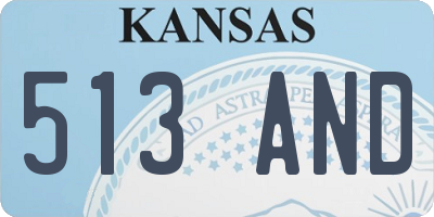KS license plate 513AND