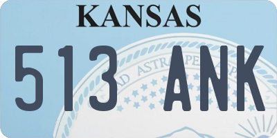 KS license plate 513ANK