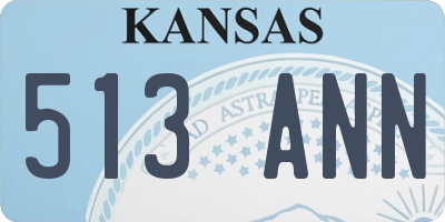 KS license plate 513ANN