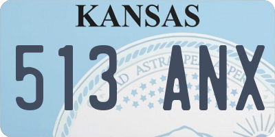 KS license plate 513ANX