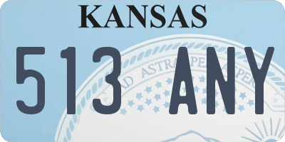 KS license plate 513ANY