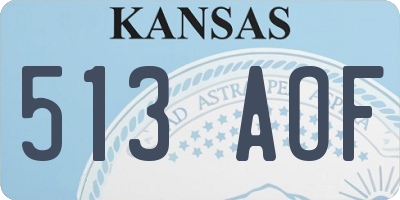 KS license plate 513AOF