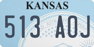 KS license plate 513AOJ