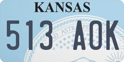 KS license plate 513AOK