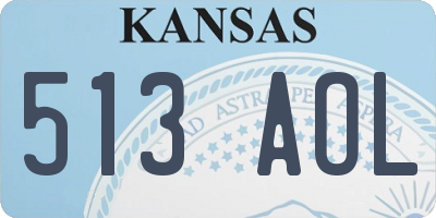 KS license plate 513AOL