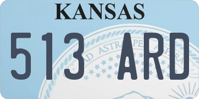 KS license plate 513ARD