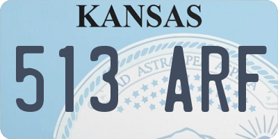 KS license plate 513ARF