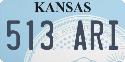KS license plate 513ARI
