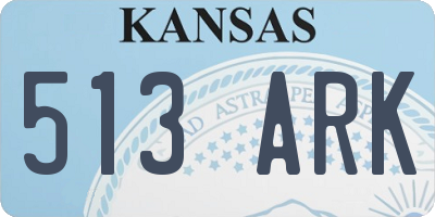 KS license plate 513ARK