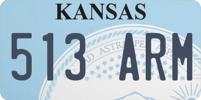 KS license plate 513ARM