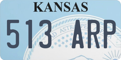 KS license plate 513ARP