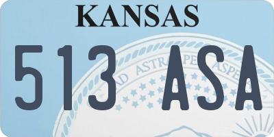 KS license plate 513ASA