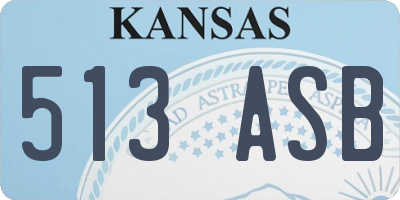 KS license plate 513ASB