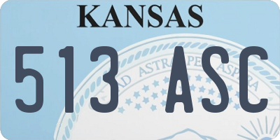KS license plate 513ASC